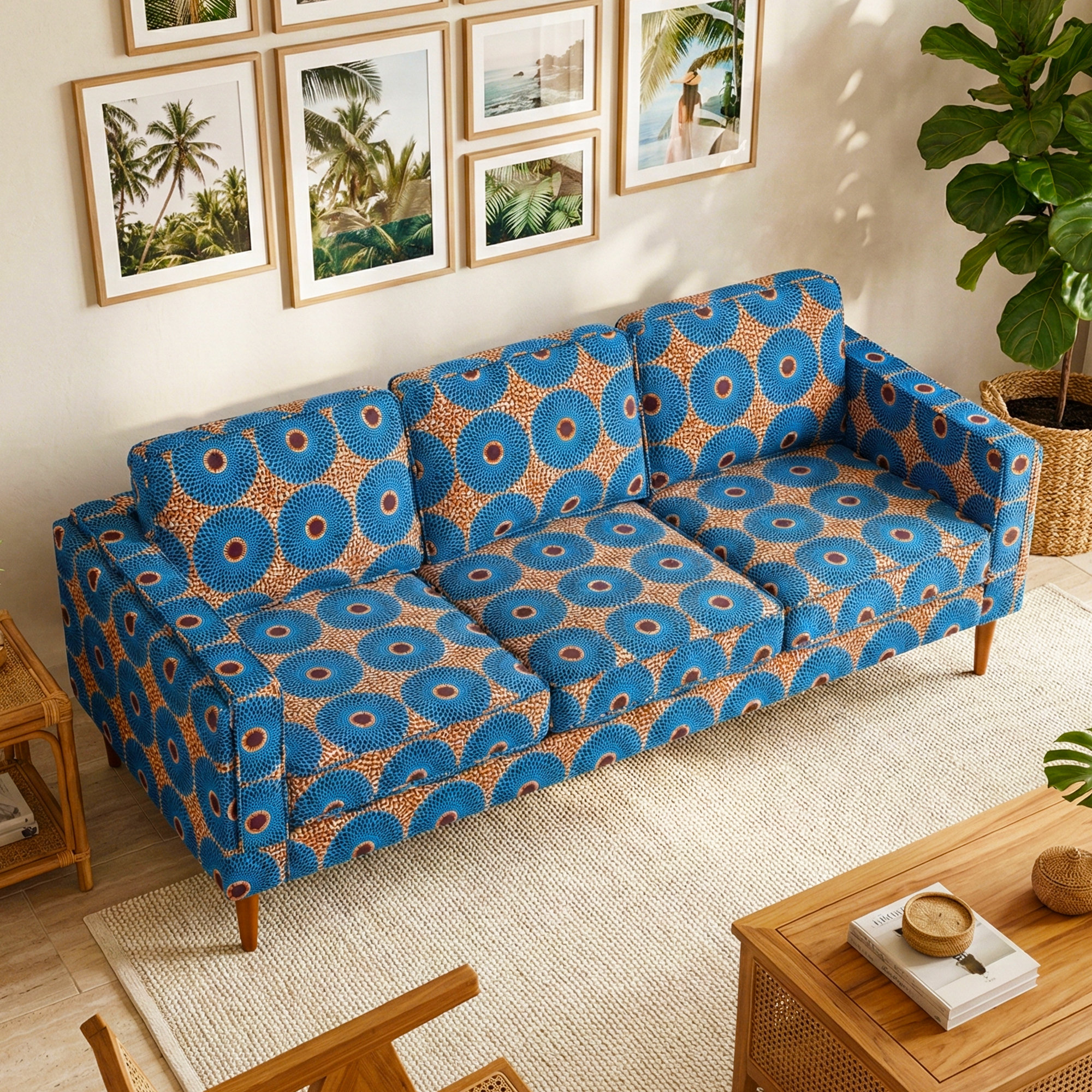 Dakota Fields Damesha Mid-Century Modern Upholstered Sofa, Bold